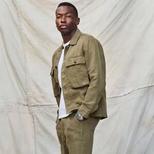 Buck Mason Loomed Linen Fatigue Shirt Chore Jacket